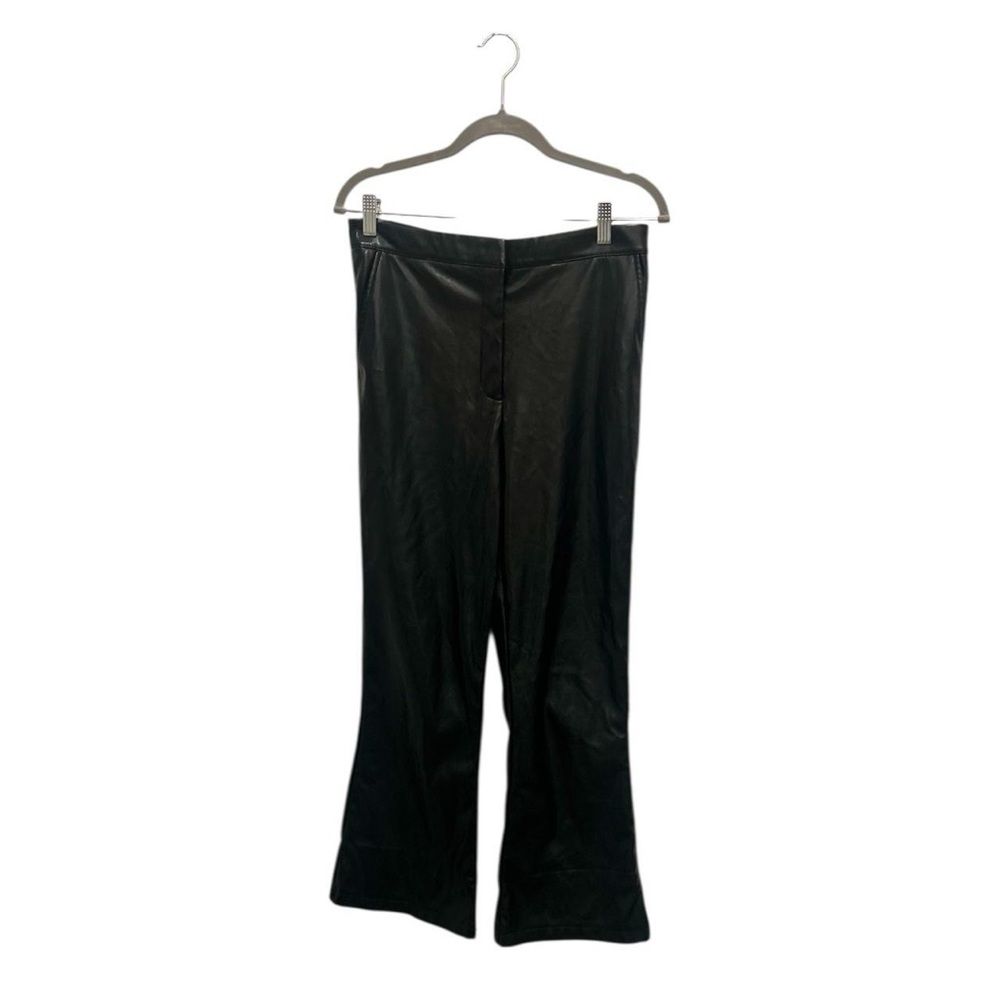 Black Asos faux leather cropped flares